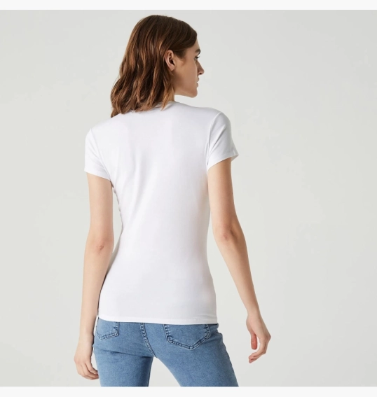 Футболка жіноча Lacoste T-Shirt White TF221414B фото 4 — інтернет-магазин Tapok