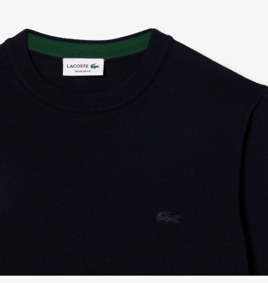 Світшот чоловічий Lacoste Wool Crewneck Pullover Blue AH1969166 фото 2 — інтернет-магазин Tapok