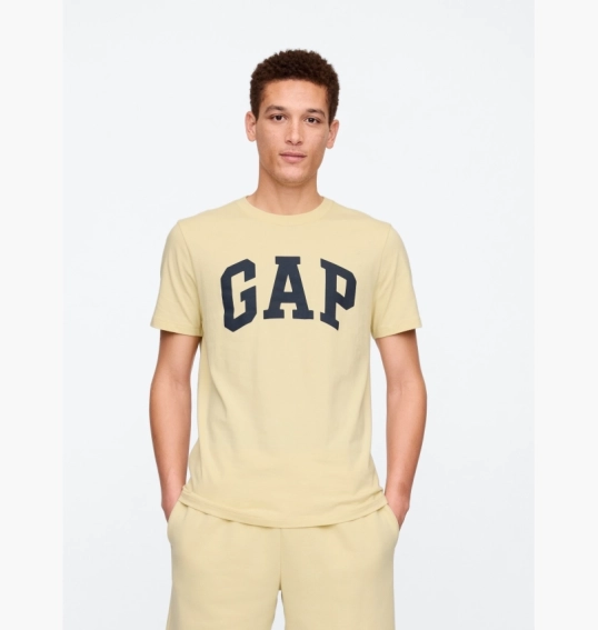 Футболка чоловіча Gap Everyday Soft Logo T-Shirt Beige 855769181 фото 6 — інтернет-магазин Tapok