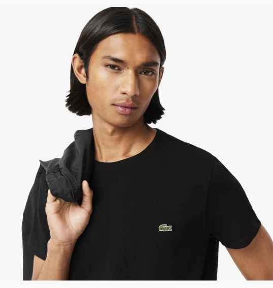 Футболка унісекс Lacoste Organic Jersey T-Shirt Black TH6709031 фото 3 — інтернет-магазин Tapok