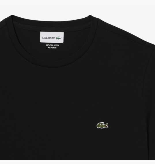 Футболка унісекс Lacoste Organic Jersey T-Shirt Black TH6709031 фото 5 — інтернет-магазин Tapok
