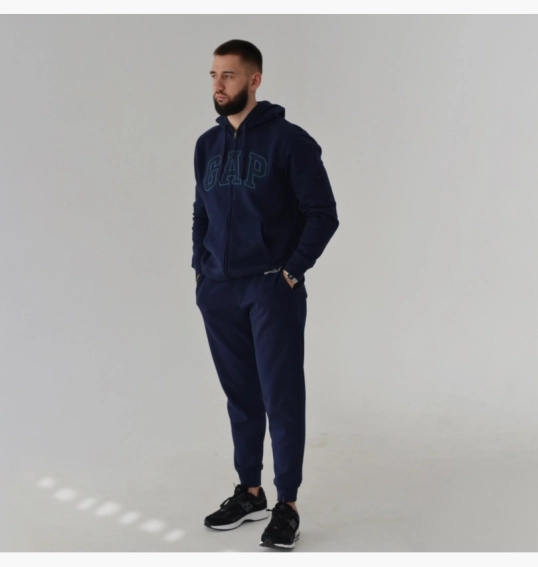 Толстовка чоловіча Gap Logo Zip Hoodie Tapestry Blue 218871561-3 фото 3 — інтернет-магазин Tapok