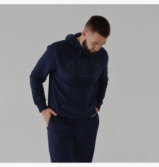 Толстовка чоловіча Gap Logo Zip Hoodie Tapestry Blue 218871561-3 фото 4 — інтернет-магазин Tapok