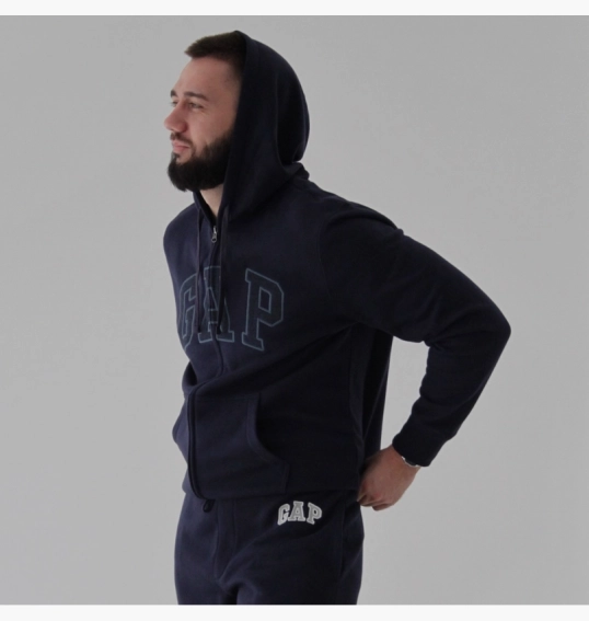 Толстовка чоловіча Gap Logo Zip Hoodie Tapestry Blue 218871561-3 фото 6 — інтернет-магазин Tapok