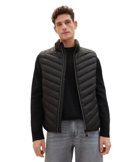 Безрукавка MEN'S LIGHTWEIGHT VEST 1038902-29999 Tom Tailor L Чорний 1038902-29999 фото 2 — інтернет-магазин Tapok
