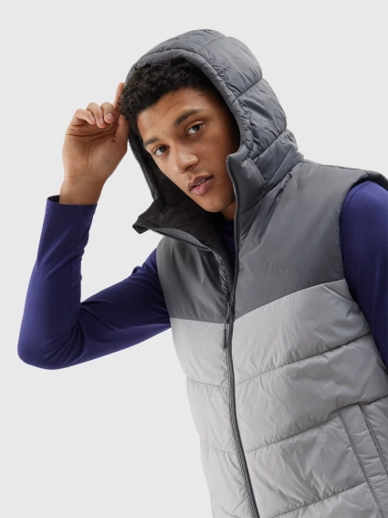 Безрукавка synthetic-fill down vest 4FWSS24TVJAM100-27S 4F M Сірий 4FWSS24TVJAM100-27S фото 3 — інтернет-магазин Tapok