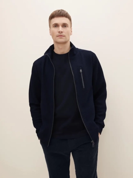 Ветровка structured jacket 1030556XX1010668 Tom Tailor S Темно-синий 1030556XX1010668 фото 1 — интернет-магазин Tapok