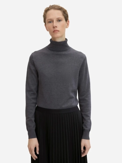 Гольф Knit basic turtleneck 1032589-30281 Tom Tailor L Темно-сірий 1032589-30281 фото 1 — інтернет-магазин Tapok