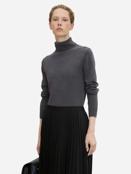 Гольф Knit basic turtleneck 1032589-30281 Tom Tailor L Темно-сірий 1032589-30281 фото 2 — інтернет-магазин Tapok