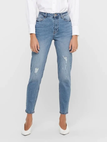 Джинсы ONLCATWALK HW MOM ANKLE JEANS PIM 15220987 Medium Blue Denim ONLY L/30 Голубой 15220987MediumBlueDen фото 3 — интернет-магазин Tapok