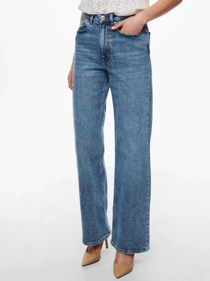 Джинсы ONLJUICY HW WIDE LEG REA365 NOOS 15234743-Medium Blue Denim-Detail:NAS365 ONLY 29/34 Голубой 15234743-Medium Blue Deni фото 3 — интернет-магазин Tapok