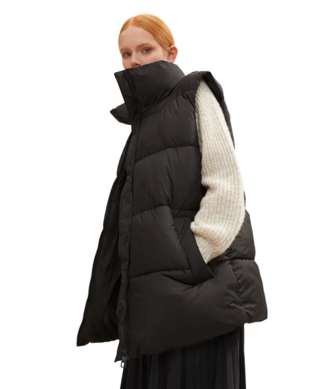 Жилетка belted puffer vest 1033562-14482 Tom Tailor L Черный 1033562-14482 фото 2 — интернет-магазин Tapok