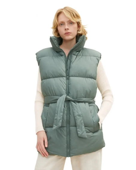 Жилетка belted puffer vest 1033562-19643 Tom Tailor L Блакитний 1033562-19643 фото 1 — інтернет-магазин Tapok
