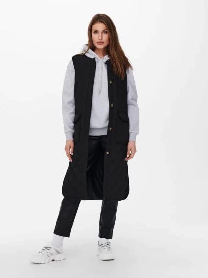 Жилетка ONLNAYRA S/L LONG QUILT VEST CC PNT 15234787-Black ONLY L Чорний 15234787-Black фото 1 — інтернет-магазин Tapok
