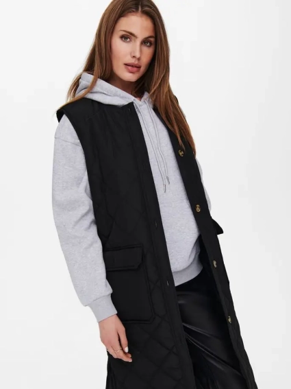 Жилетка ONLNAYRA S/L LONG QUILT VEST CC PNT 15234787-Black ONLY L Чорний 15234787-Black фото 3 — інтернет-магазин Tapok