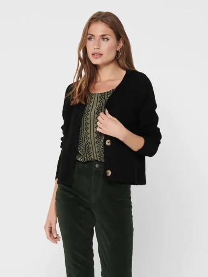 Кардиган ONLCAROL L/S CARDIGAN KNT NOOS 15196734-Black ONLY L Чорний 15196734-Black фото 1 — інтернет-магазин Tapok