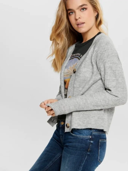 Кардиган ONLCAROL L/S CARDIGAN KNT NOOS 15196734-Light Grey Melange ONLY L Сірий 15196734-Light Grey Melan фото 3 — інтернет-магазин Tapok