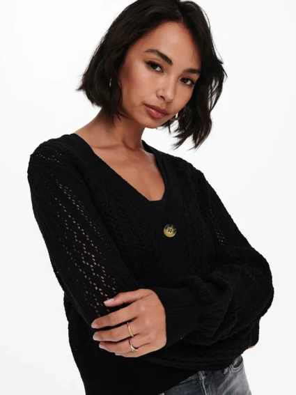 Кардиган ONLNOLA 3/4 CARDIGAN KNT 15233174-Black ONLY L Черный 15233174-Black фото 2 — интернет-магазин Tapok