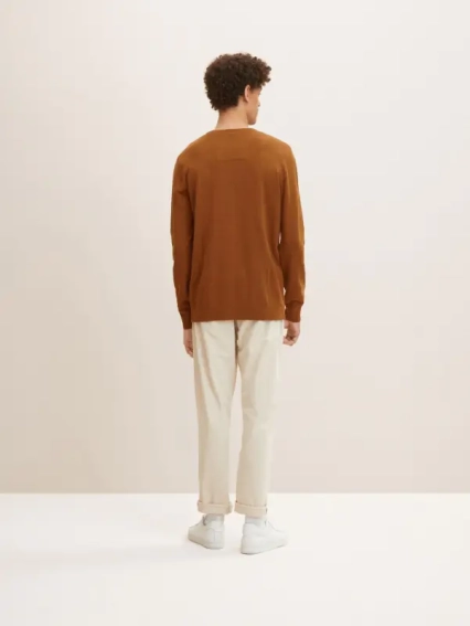 Кофта BASIC CREW NECK SWEATER 1027299-30313 Tom Tailor XXL Коричневый 1027299-30313 фото 2 — интернет-магазин Tapok