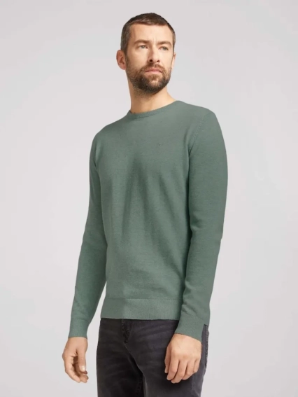 Кофта basic crew neck sweater 1027299XX1028732 Tom Tailor XXXL Зелений 1027299XX1028732 фото 1 — інтернет-магазин Tapok