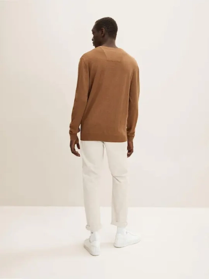 Кофта basic crew neck sweater 1027661-18950 Tom Tailor XXL Коричневий 1027661-18950 фото 2 — інтернет-магазин Tapok
