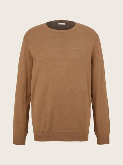 Кофта basic crew neck sweater 1027661-18950 Tom Tailor XXL Коричневий 1027661-18950 фото 5 — інтернет-магазин Tapok