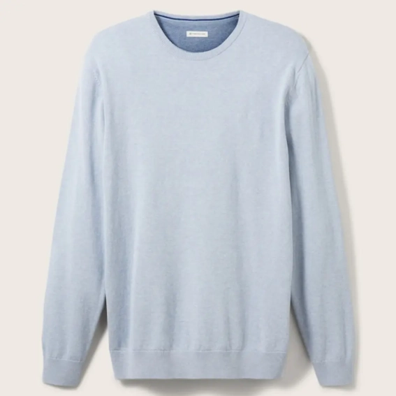 Кофта basic crew neck sweater 1027661-30312 Tom Tailor XXXL Блакитний 1027661-30312 фото 5 — інтернет-магазин Tapok