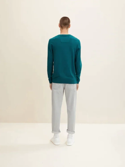 Кофта BASIC CREW NECK SWEATER 1027661-30316 Tom Tailor M Зелений 1027661-30316 фото 2 — інтернет-магазин Tapok