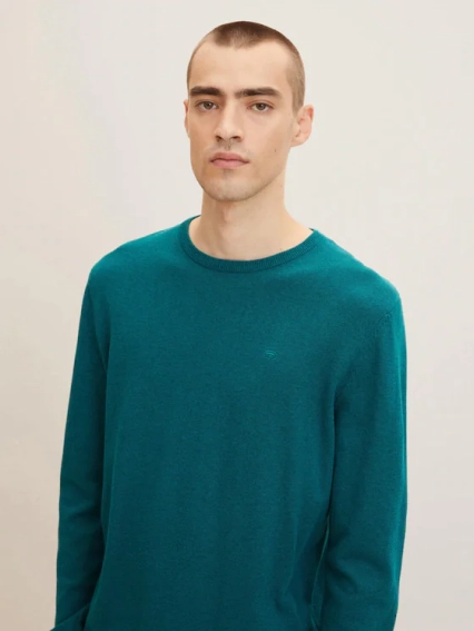 Кофта BASIC CREW NECK SWEATER 1027661-30316 Tom Tailor M Зелений 1027661-30316 фото 3 — інтернет-магазин Tapok