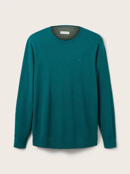 Кофта BASIC CREW NECK SWEATER 1027661-30316 Tom Tailor M Зелений 1027661-30316 фото 4 — інтернет-магазин Tapok