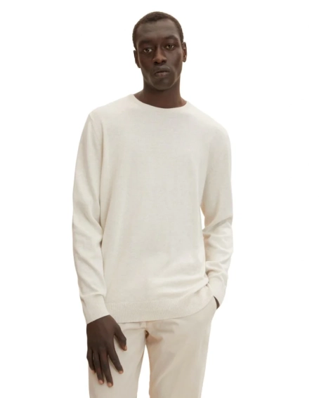 Кофта basic crew neck sweater 1027661-30318 Tom Tailor XXL Білий 1027661-30318 фото 1 — інтернет-магазин Tapok