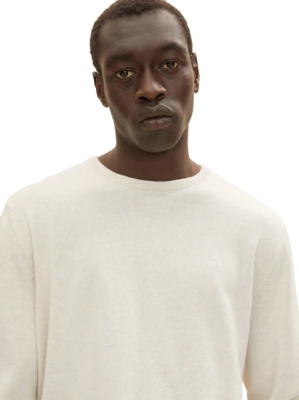 Кофта basic crew neck sweater 1027661-30318 Tom Tailor XXL Білий 1027661-30318 фото 3 — інтернет-магазин Tapok