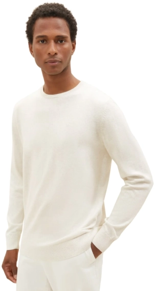 Кофта basic crew neck sweater 1027661-32715 Tom Tailor XL Білий 1027661-32715 фото 1 — інтернет-магазин Tapok