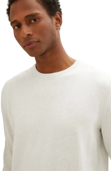 Кофта basic crew neck sweater 1027661-32715 Tom Tailor XL Білий 1027661-32715 фото 3 — інтернет-магазин Tapok