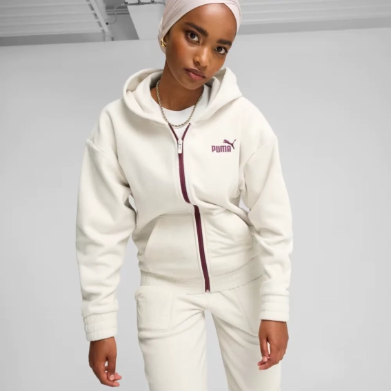 Кофта ESS ELEVATED Full-Zip Hoodie 68531587 Puma L Белый 68531587 фото 1 — интернет-магазин Tapok