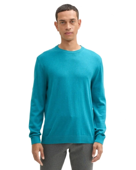 Кофта men's Pullover sweater 1039805-37094 Tom Tailor L Блакитний 1039805-37094 фото 1 — інтернет-магазин Tapok