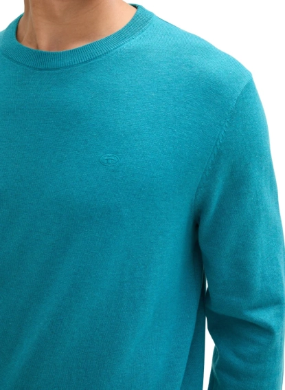 Кофта men's Pullover sweater 1039805-37094 Tom Tailor L Блакитний 1039805-37094 фото 3 — інтернет-магазин Tapok
