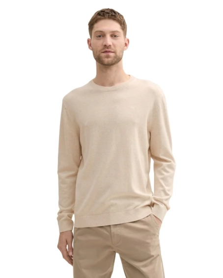 Кофта men's Pullover sweater 1039810-28596 Tom Tailor L Бежевий 1039810-28596 фото 1 — інтернет-магазин Tapok