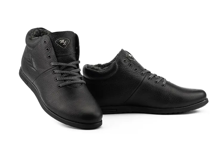 Чоловічі черевики шкіряні зимові чорні Milord Olimp Тиснення фото 2 — інтернет-магазин Tapok