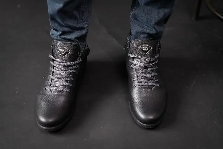 Чоловічі черевики шкіряні зимові чорні Milord Olimp Тиснення фото 6 — інтернет-магазин Tapok