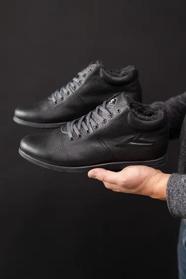 Чоловічі черевики шкіряні зимові чорні Milord Olimp Тиснення фото 7 — інтернет-магазин Tapok
