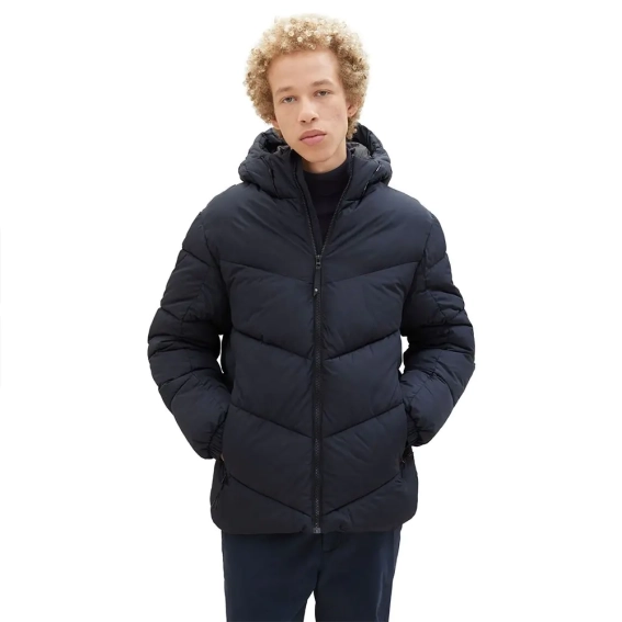 Куртка Basic puffer jacket 1037386-10668 Tom Tailor L Темно-синій 1037386-10668 фото 1 — інтернет-магазин Tapok