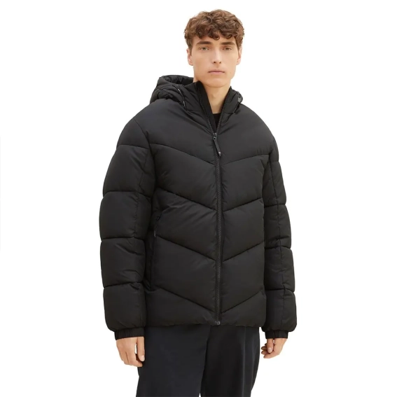 Куртка Basic puffer jacket 1037386-29999 Tom Tailor L Черный 1037386-29999 фото 1 — интернет-магазин Tapok
