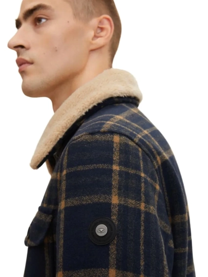 Куртка check shirt jacket 1033512-30545 Tom Tailor M Темно-синий 1033512-30545 фото 3 — интернет-магазин Tapok