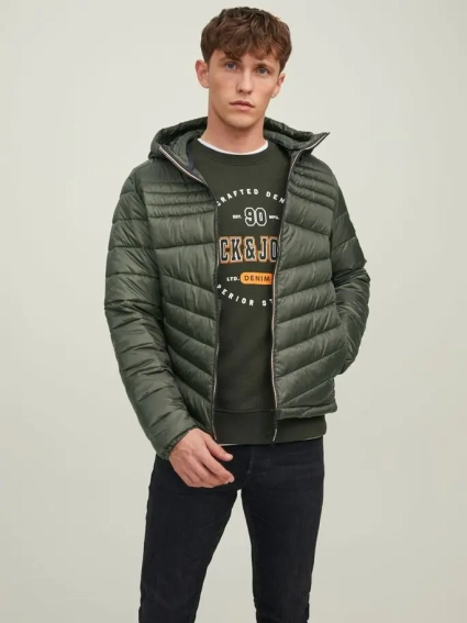 Куртка CONTRAST ZIP JJEHERO PUFFER HOOD NOOS 12211785-Rosin Jack&amp;Jones L Хаки 12211785-Rosin CONTRAST Z фото 1 — интернет-магазин Tapok