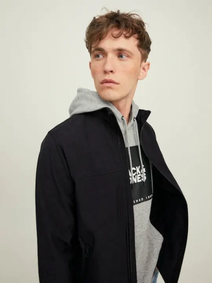 Куртка JJEMARVIN COLLAR SOFTSHELL 12212364-Black Jack&Jones L Чорний 12212364-Black фото 3 — інтернет-магазин Tapok