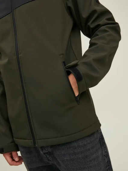 Куртка JJEMARVIN HOOD SOFTSHELL NOOS 12212363-Rosin Jack&amp;Jones M Хаки 12212363-Rosin фото 4 — интернет-магазин Tapok