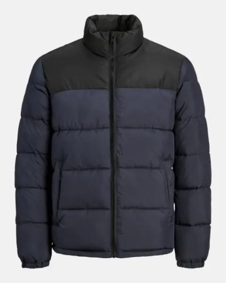Куртка JJPAUL PUFFER COLLAR 12189971 Dark Navy - Detail: BLOCKING Jack&amp;Jones M Темно-синий 12189971-Dark Navy-Detail фото 1 — интернет-магазин Tapok