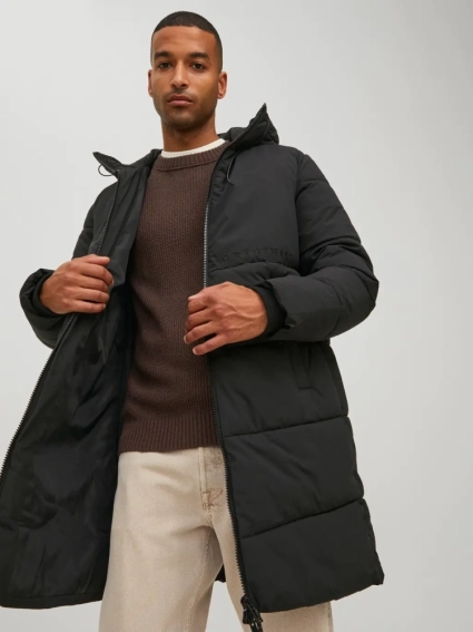Куртка JORCOPENHAGEN LONG PUFFER LN 12215283-Black Jack&Jones L Чорний 12215283-Black фото 3 — інтернет-магазин Tapok