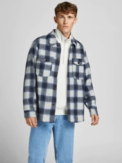 Куртка JOROLLIE CHECK SHIRT JACKET LS LN 12198798-Navy Blazer-Detail:/CHECK Jack&amp;Jones L Темно-синий 12198798-Navy Blazer-Deta
